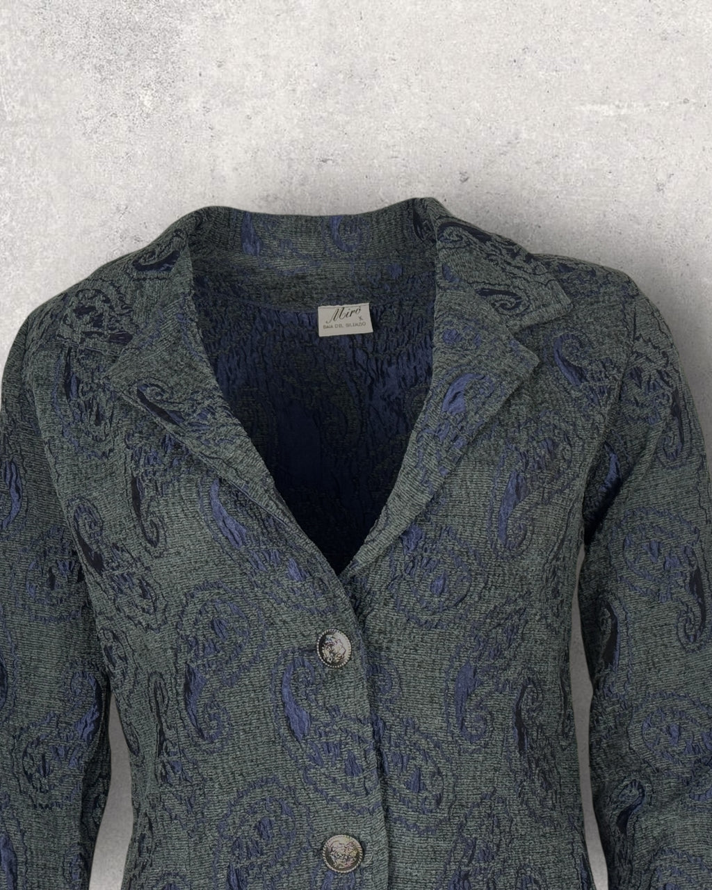 Navy Blue Patterned Blazer (S-M)