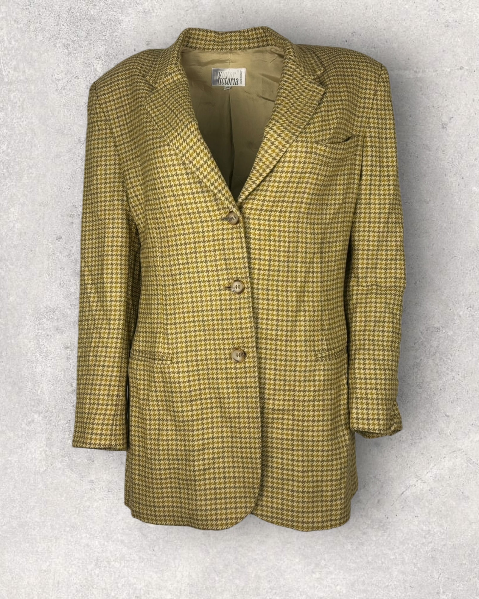 Wool Patterned Mustard Blazer (S-M)