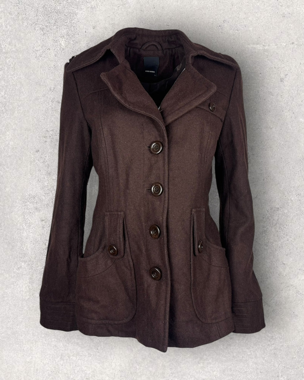Wool-Blend Brown Coat (M-L)