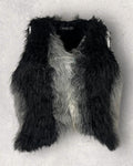 Black and White Faux Fur Vest (M-XL)
