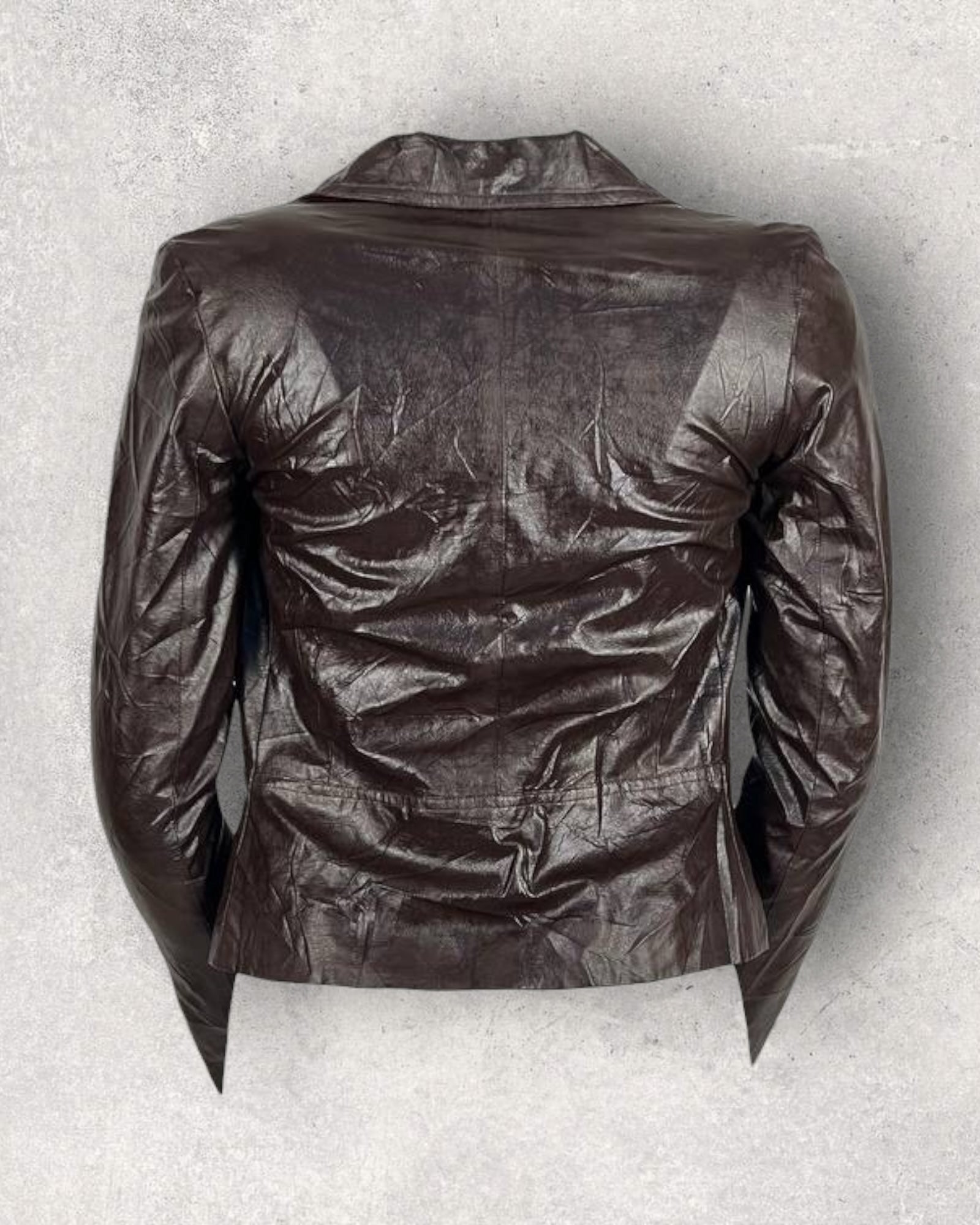 Brown PU Leather Moto Jacket (XXS-XS)