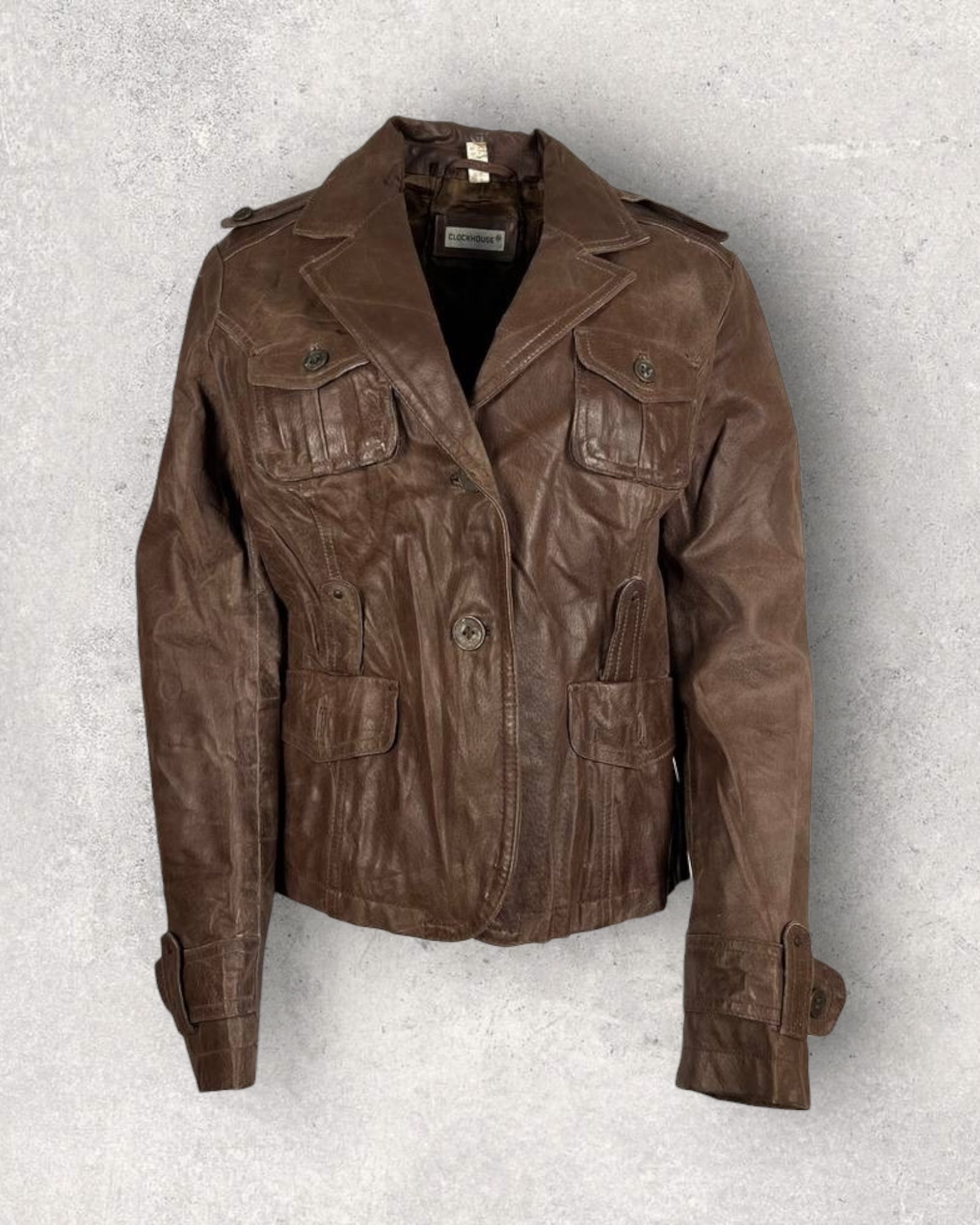 Rustic Brown Leather Jacket (S-M)