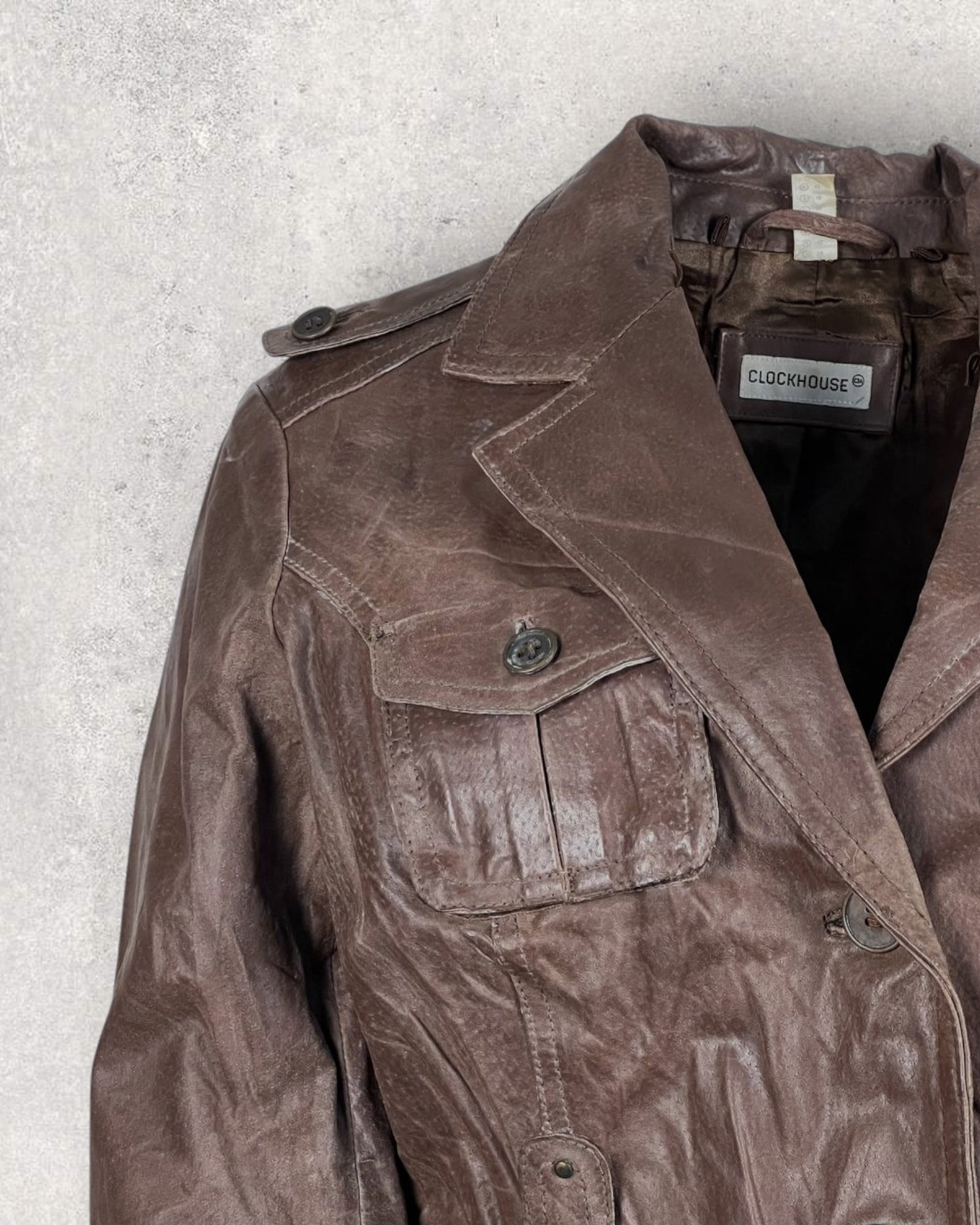 Rustic Brown Leather Jacket (S-M)