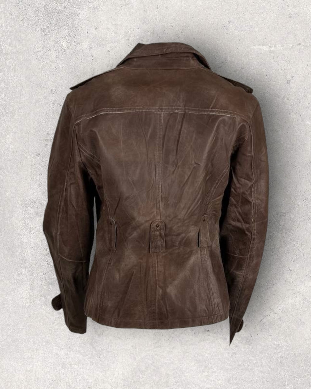 Rustic Brown Leather Jacket (S-M)