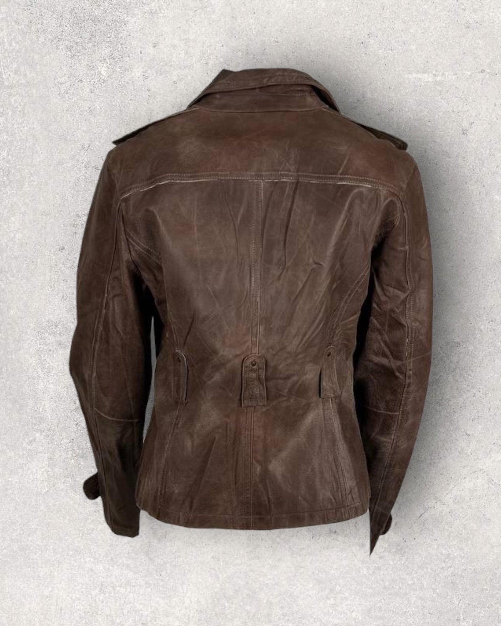 Rustic Brown Leather Jacket (S-M)