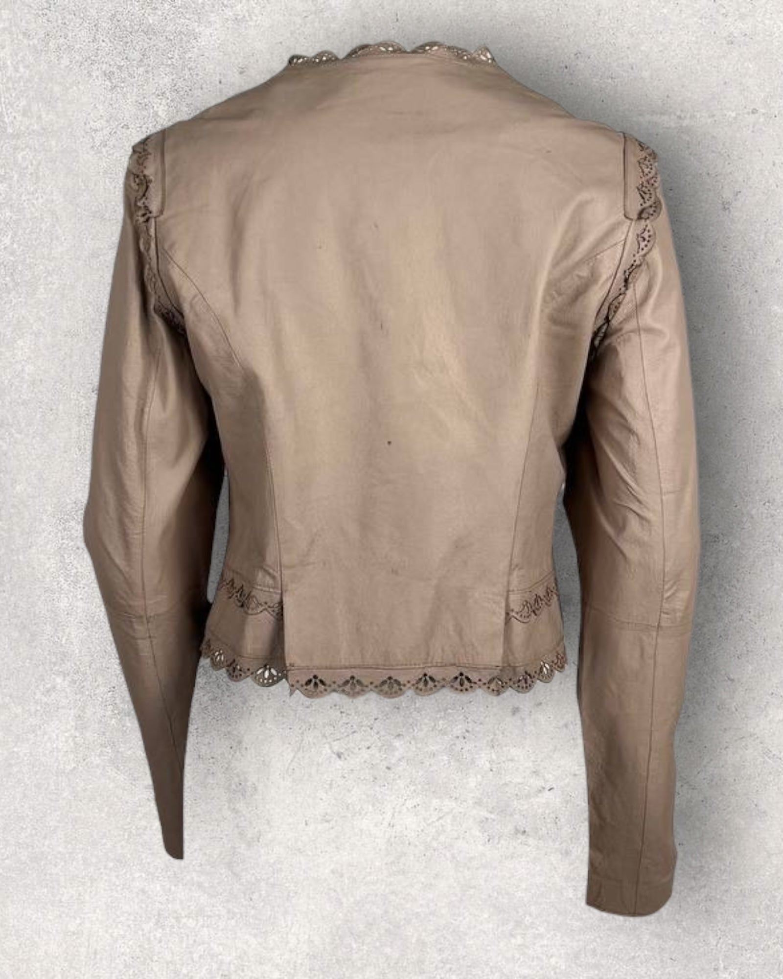 Vintage Pastel Pink Leather Jacket (S-M)