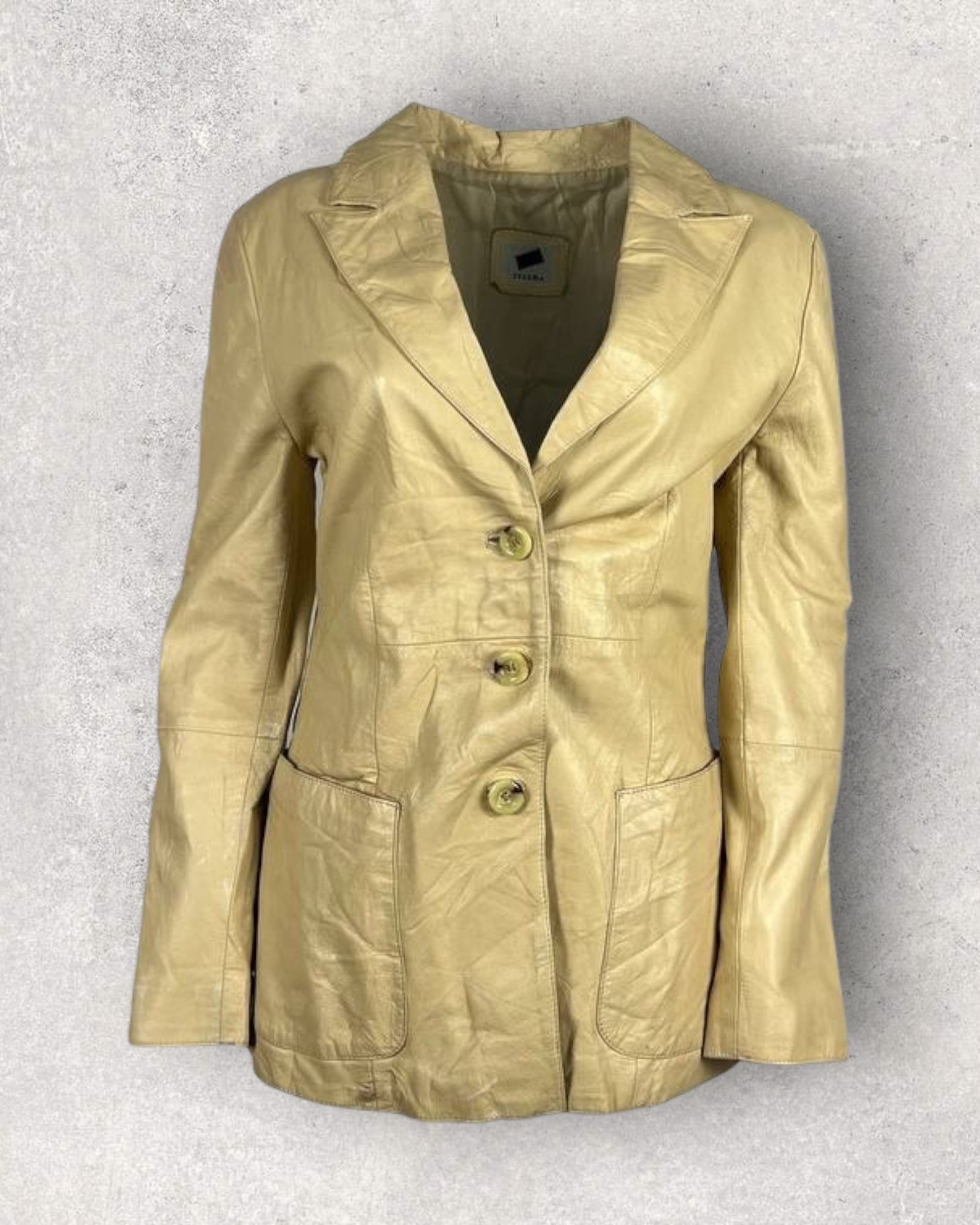 Soft Beige Leather Jacket (S-M)