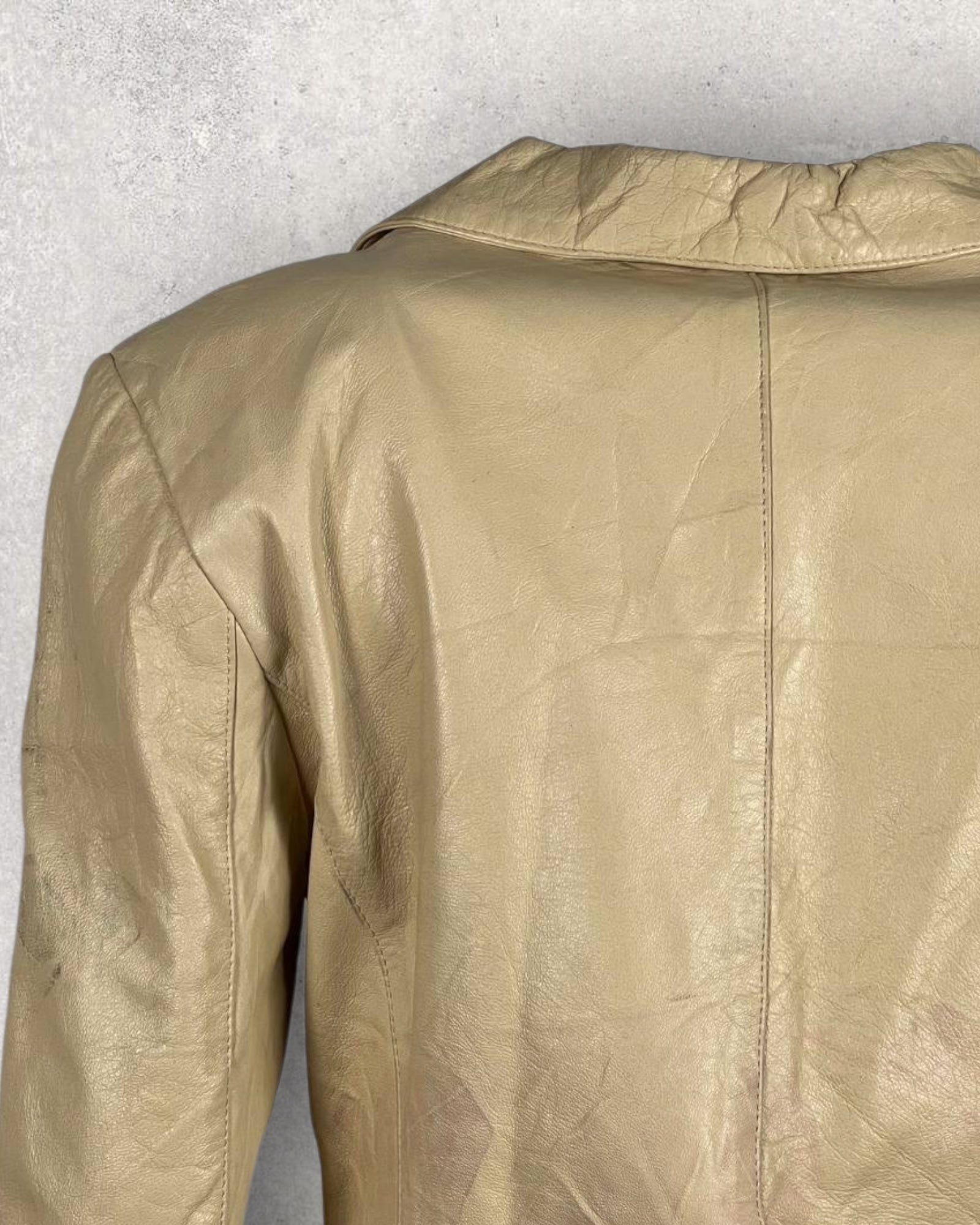 Soft Beige Leather Jacket (S-M)