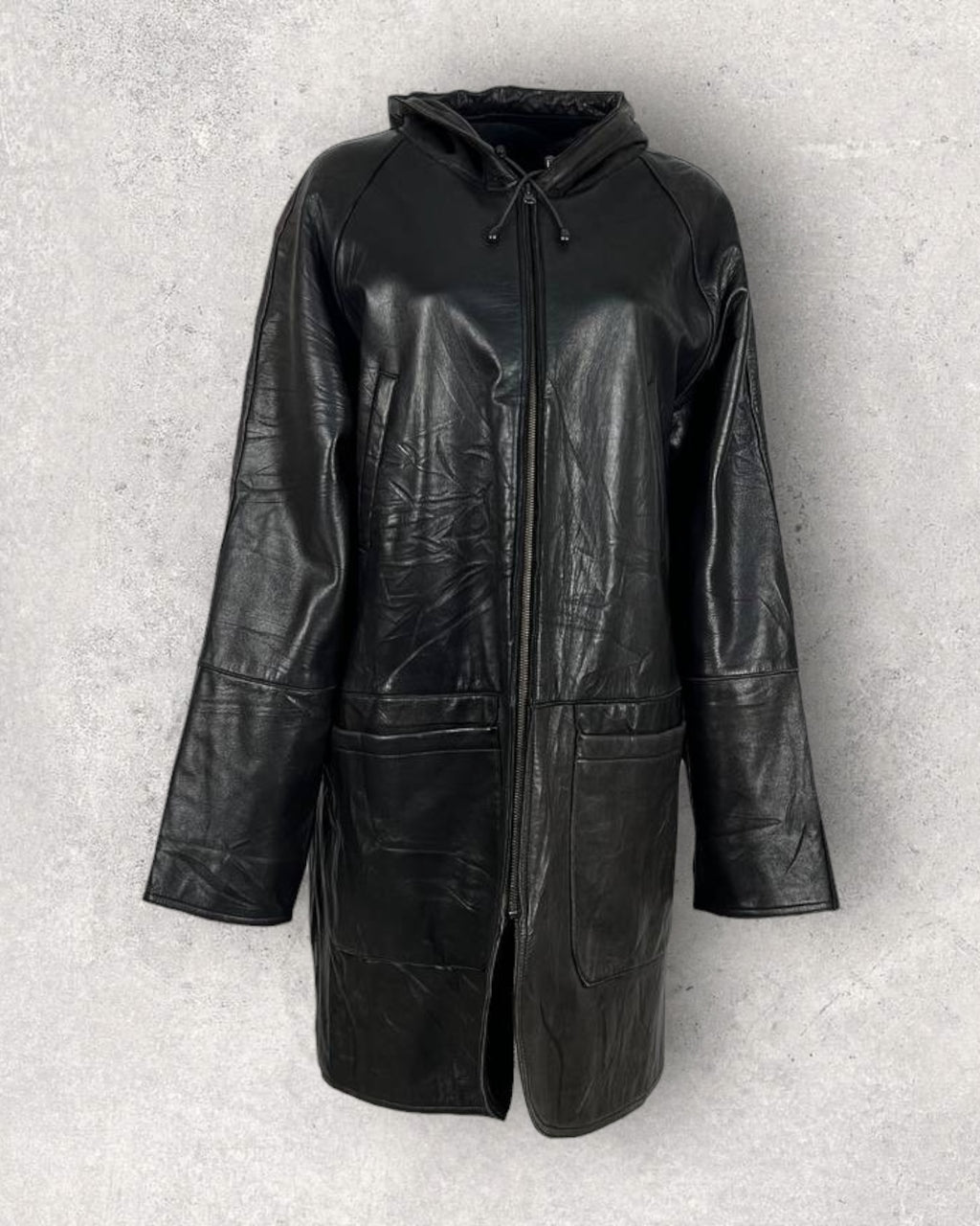 Nightfall Hooded Leather Coat (L-XL)