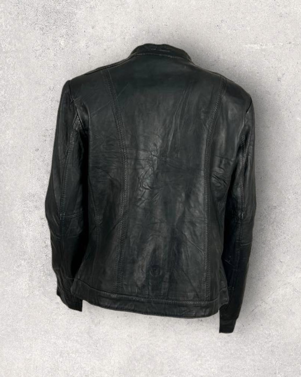 Midnight Leather Biker Jacket (S-M)