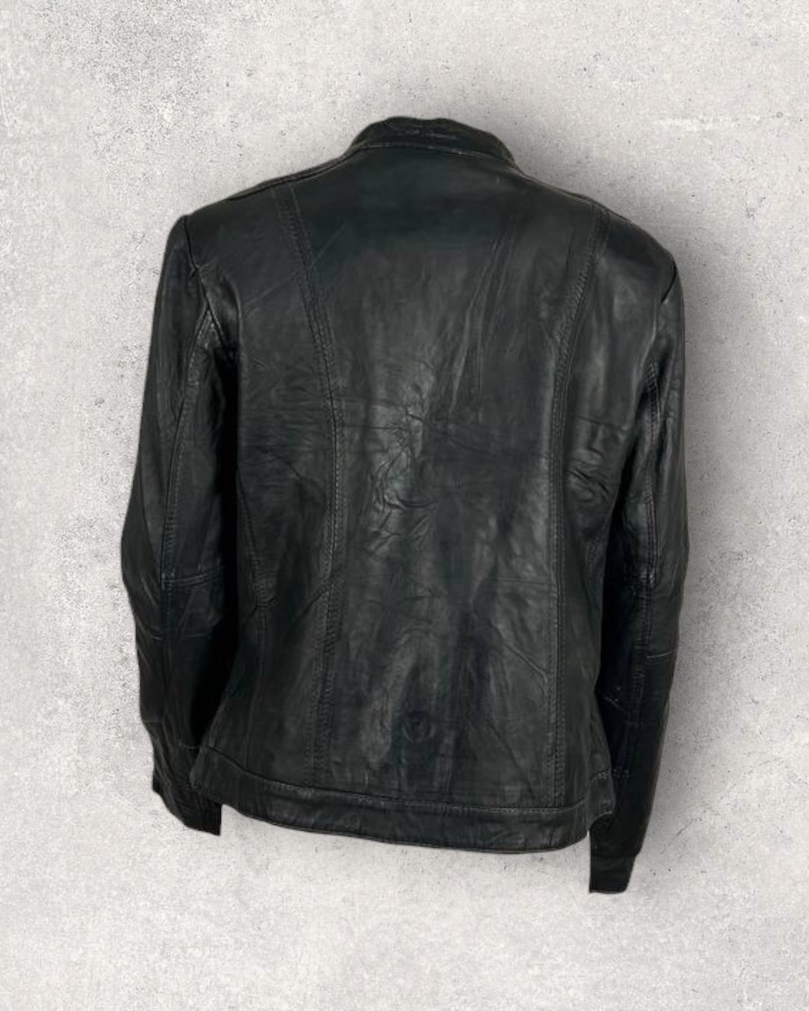 Midnight Leather Biker Jacket (S-M)