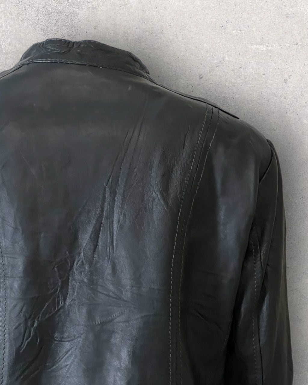 Midnight Leather Biker Jacket (S-M)