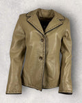 Khaki Leather Jacket (S-M)