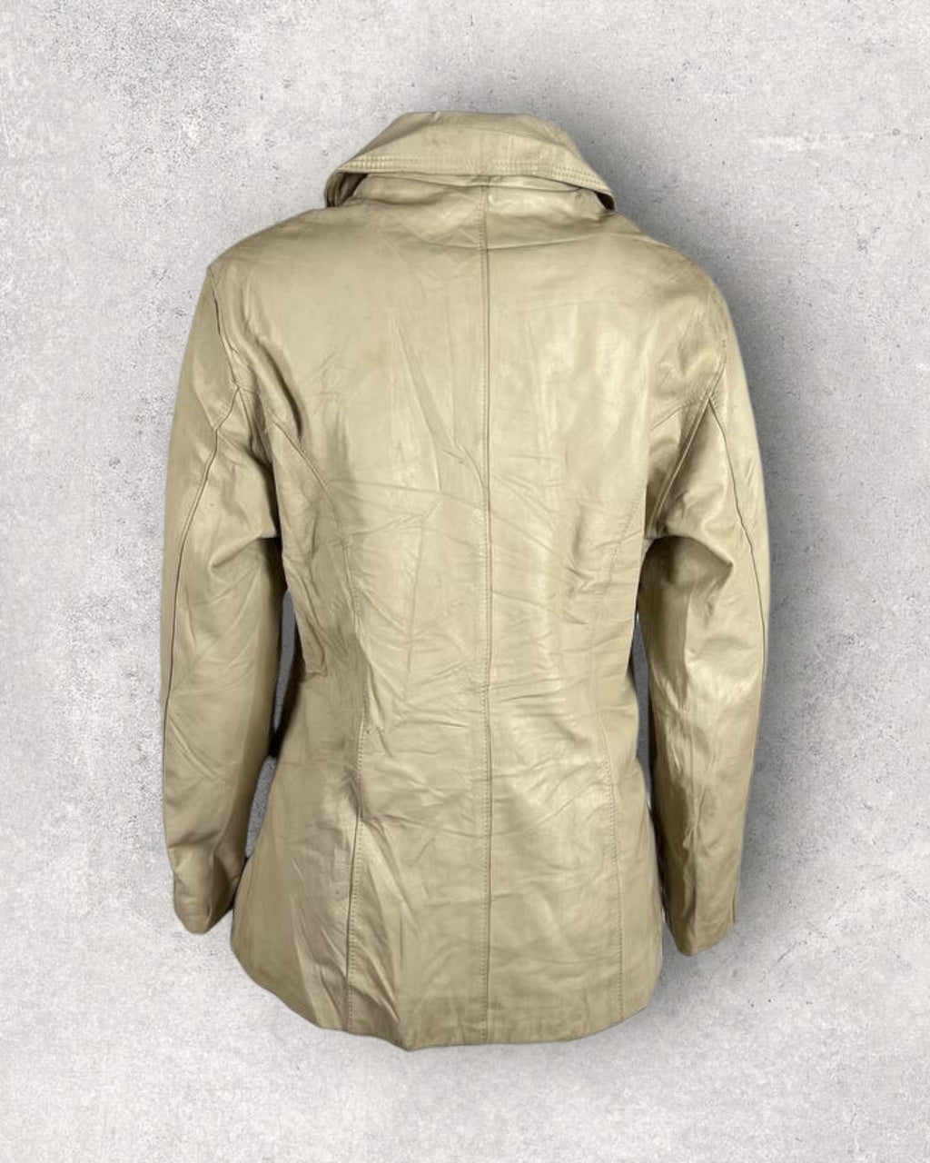 Cream Vintage Leather Jacket (M-L)