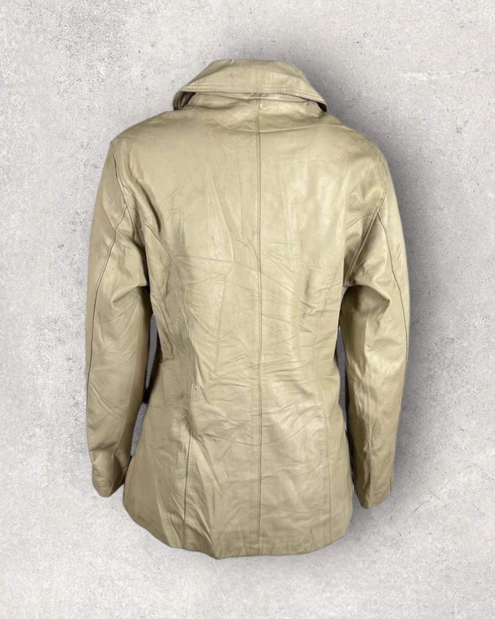 Cream Vintage Leather Jacket (M-L)