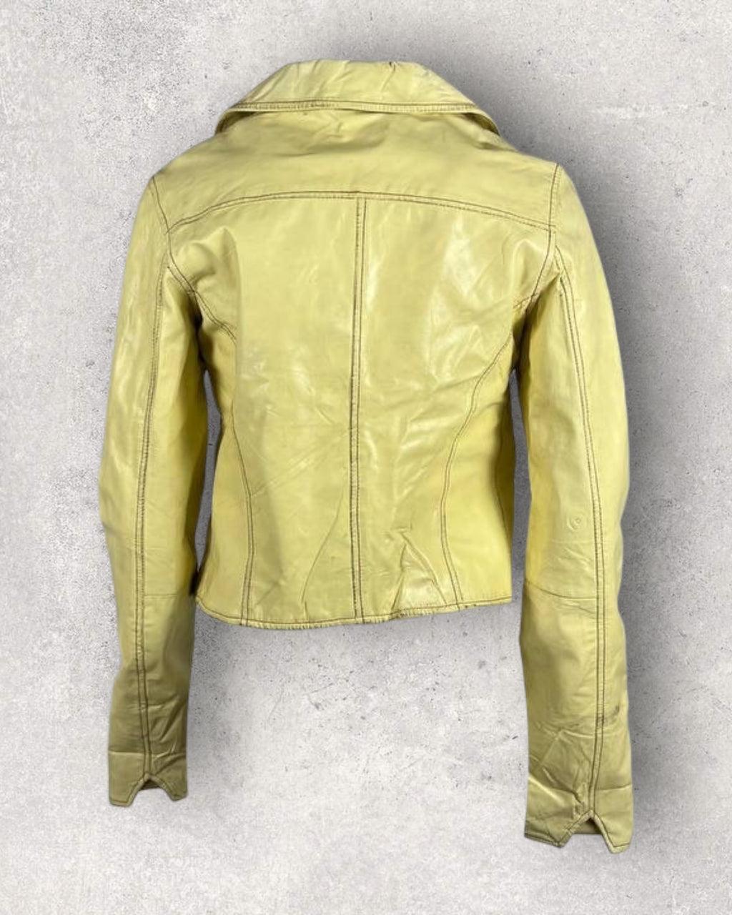 Vinatage Yellow Leather Jacket (XS-S)