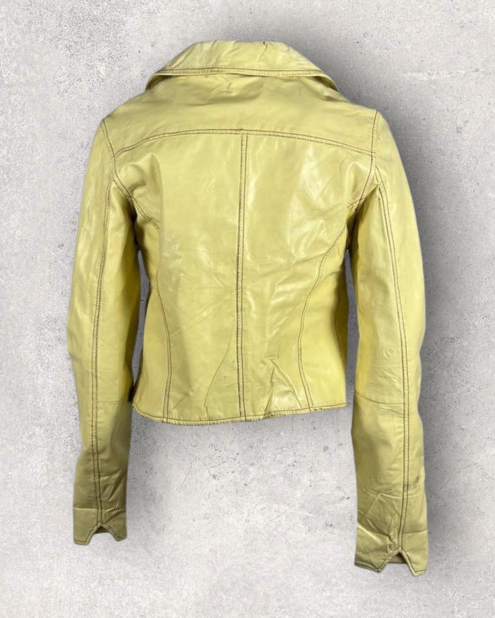 Vinatage Yellow Leather Jacket (XS-S)