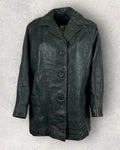 Vintage Forest Patina Leather Coat (M-L)