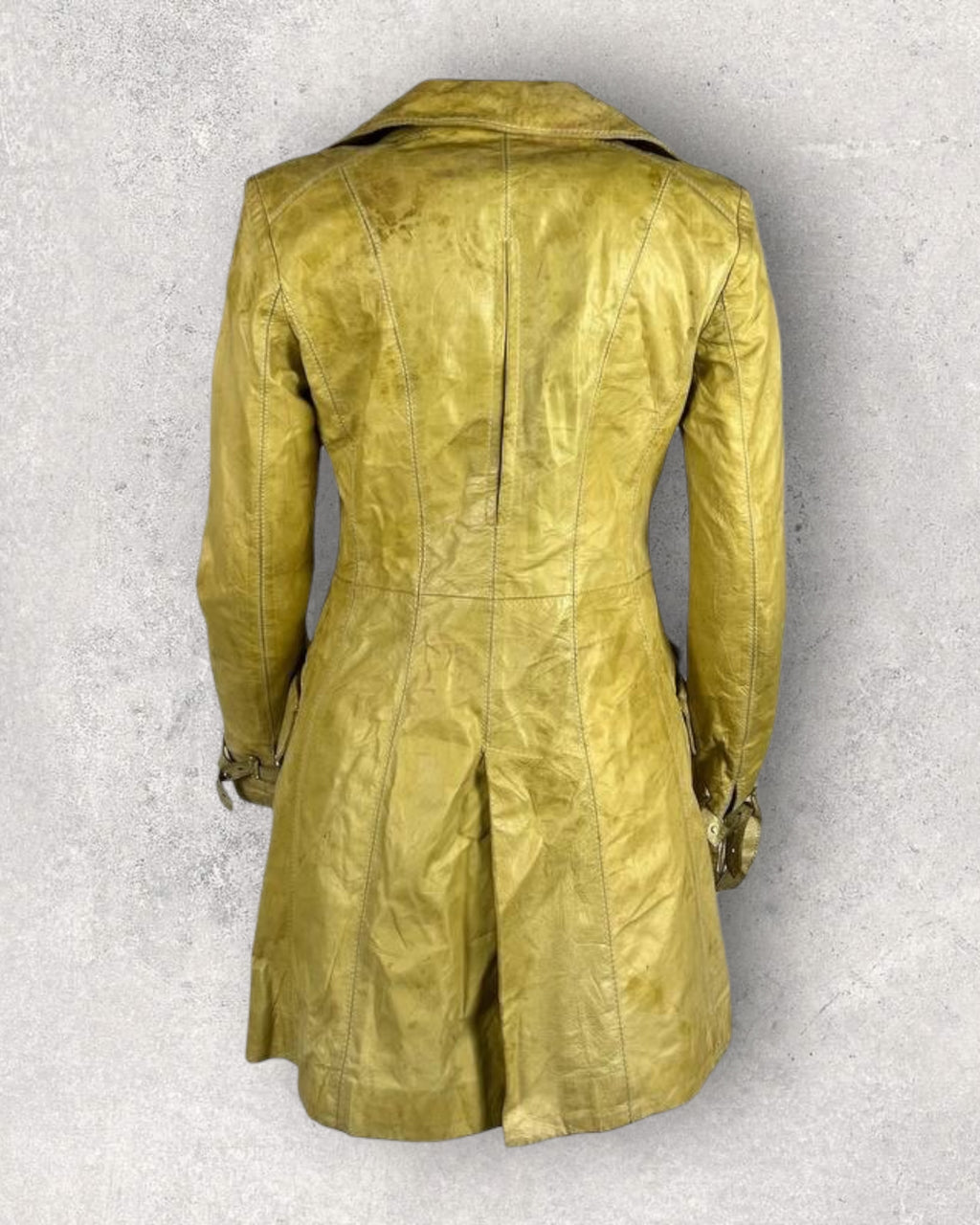 Vintage Mustard Leather Coat (XS-S)