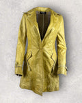 Vintage Mustard Leather Coat (XS-S)