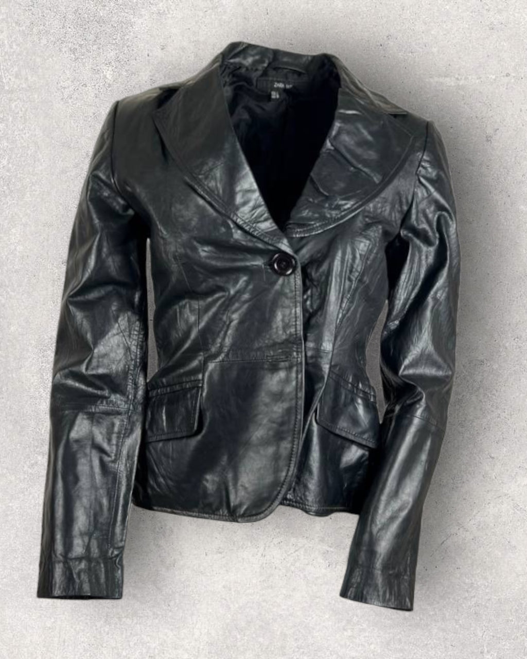 Vintage Zara Black Leather Jacket (XS-S)