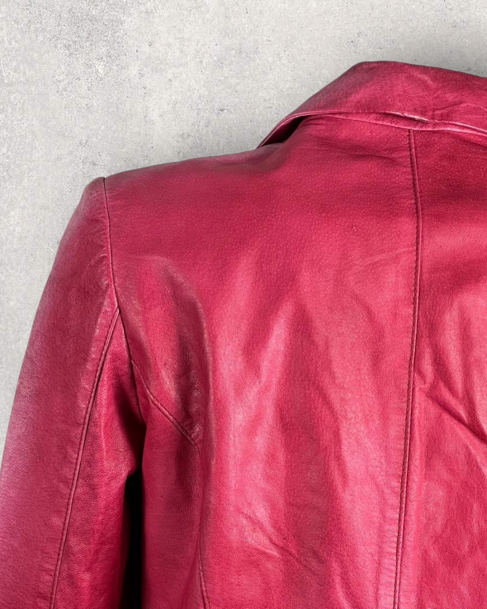 Soft Fade Pink Leather Jacket (S-M)